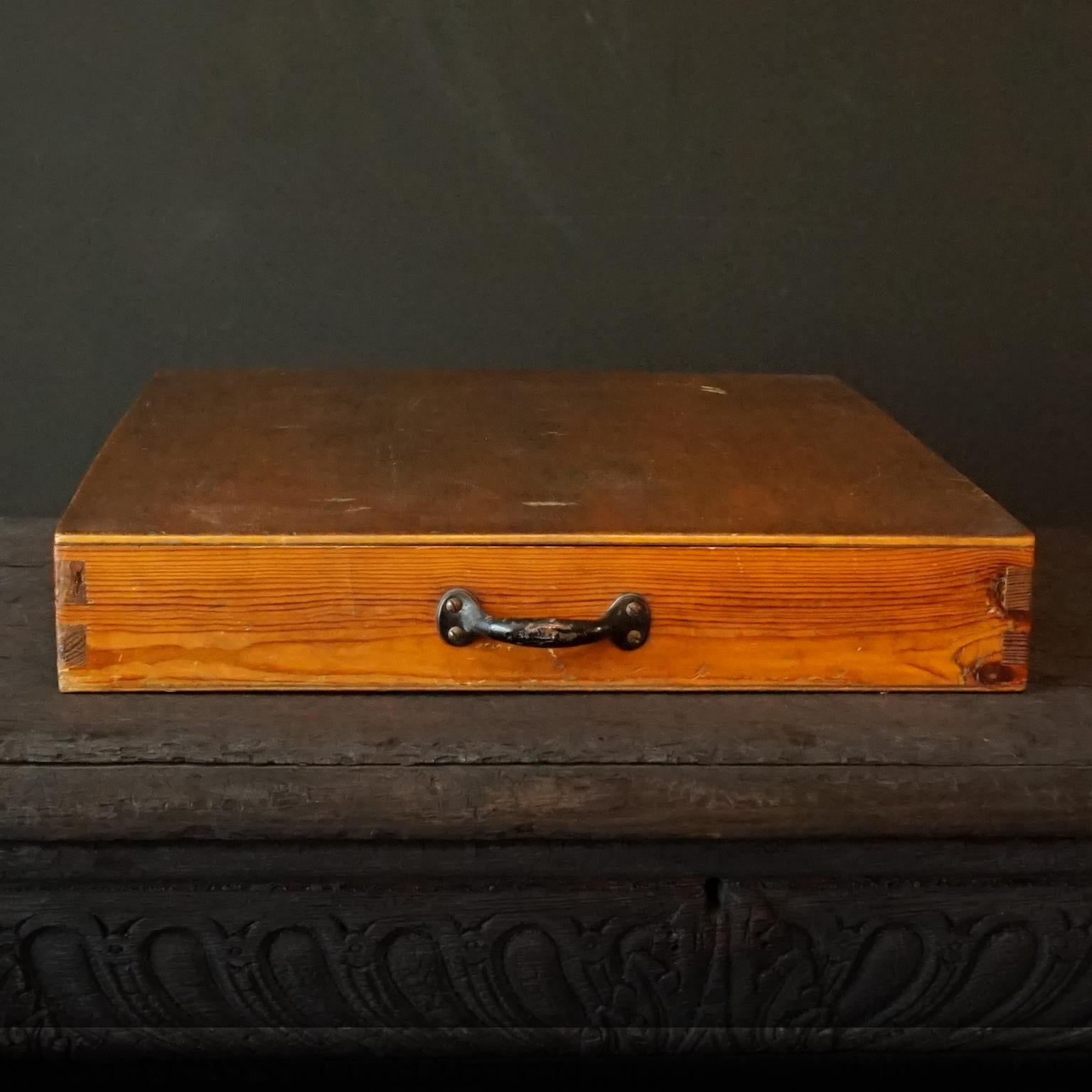 Dutch 1920s Large Study Case with Collection of 48 Minerals and Rocks Specimens In Good Condition In Haarlem, NL