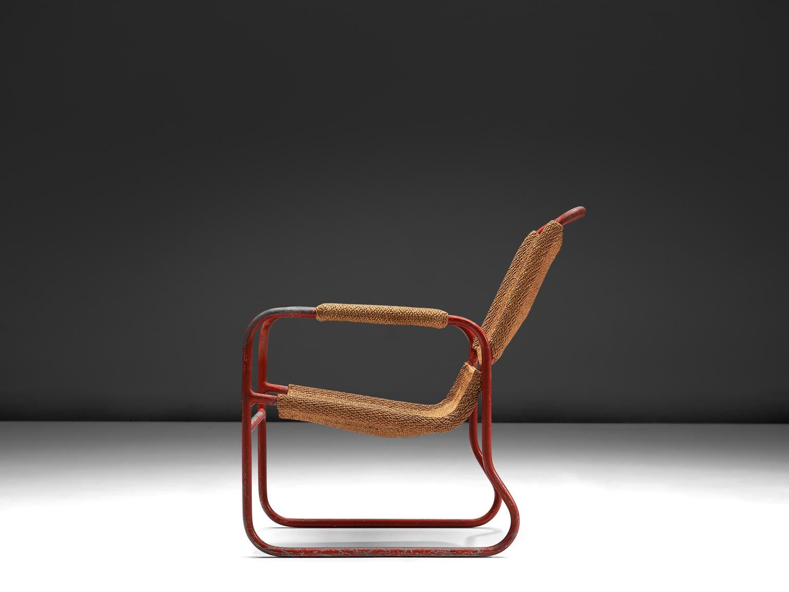 Mid-20th Century Dutch 1930s Tubular Lounge Chair