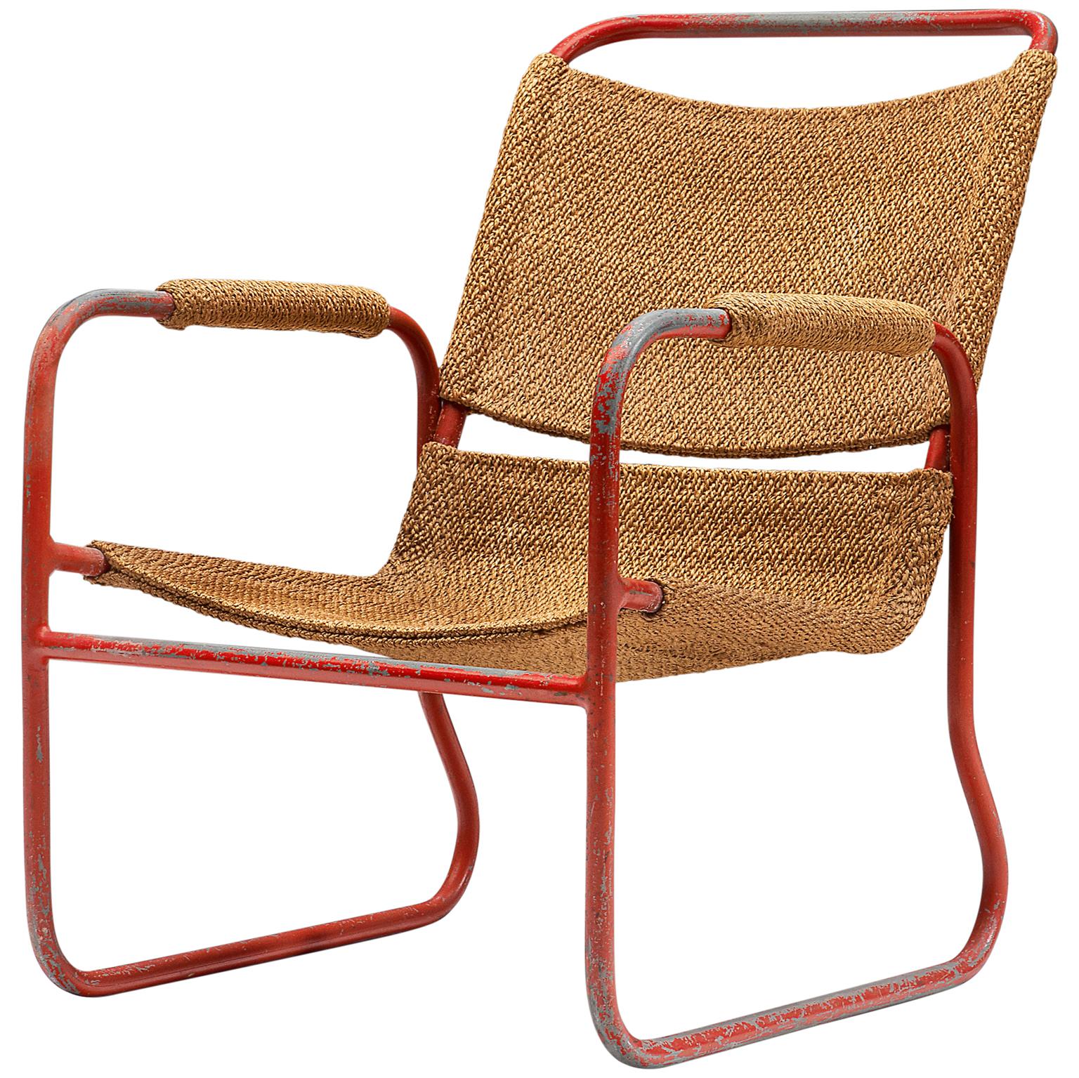 Dutch 1930s Tubular Lounge Chair