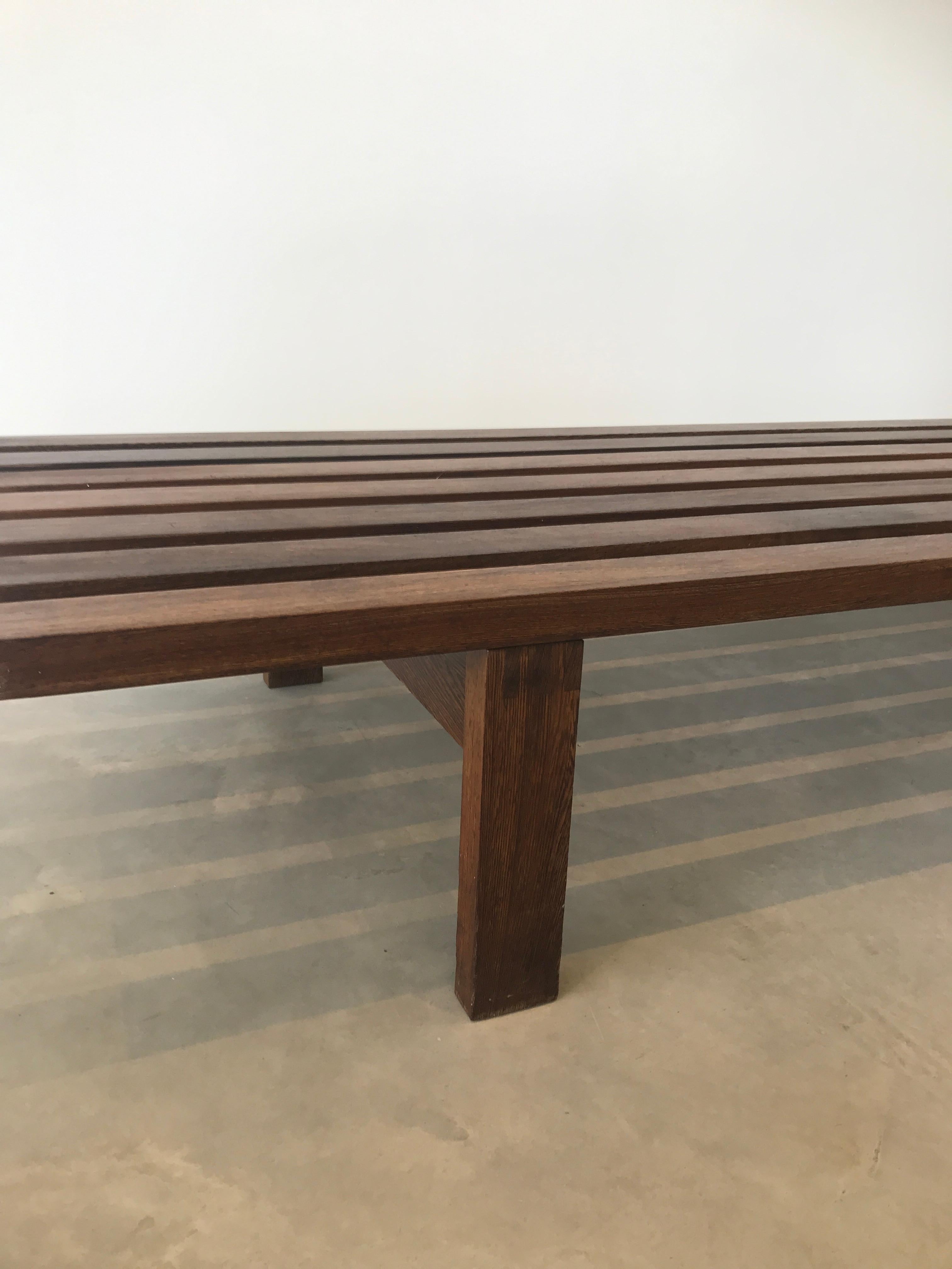 Mid-Century Modern Dutch 1960 Slat Bench Designed by Martin Visser for Stedelijk Museum Amsterdam