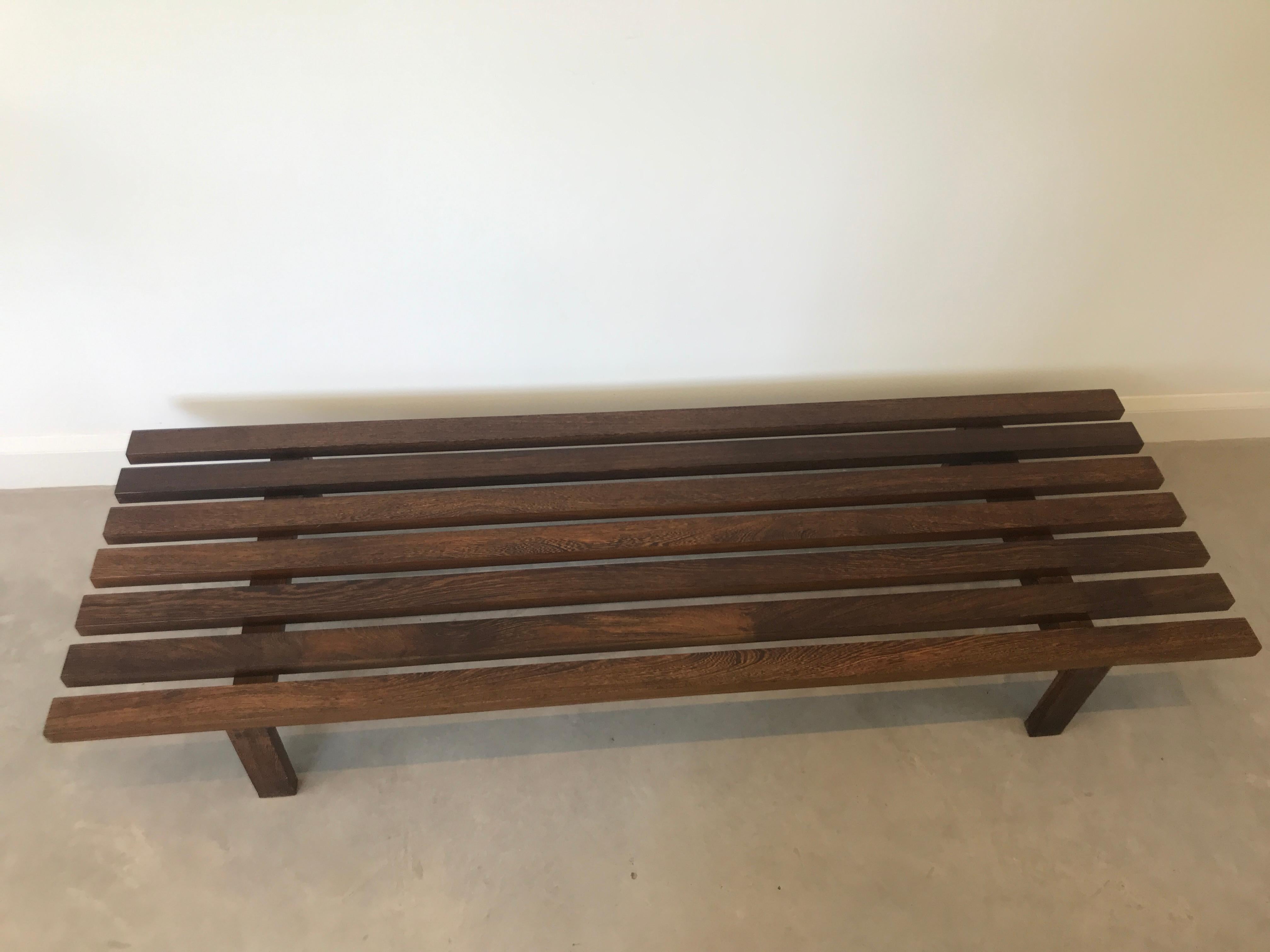 Dutch 1960 Slat Bench Designed by Martin Visser for Stedelijk Museum Amsterdam In Good Condition In Markington, GB