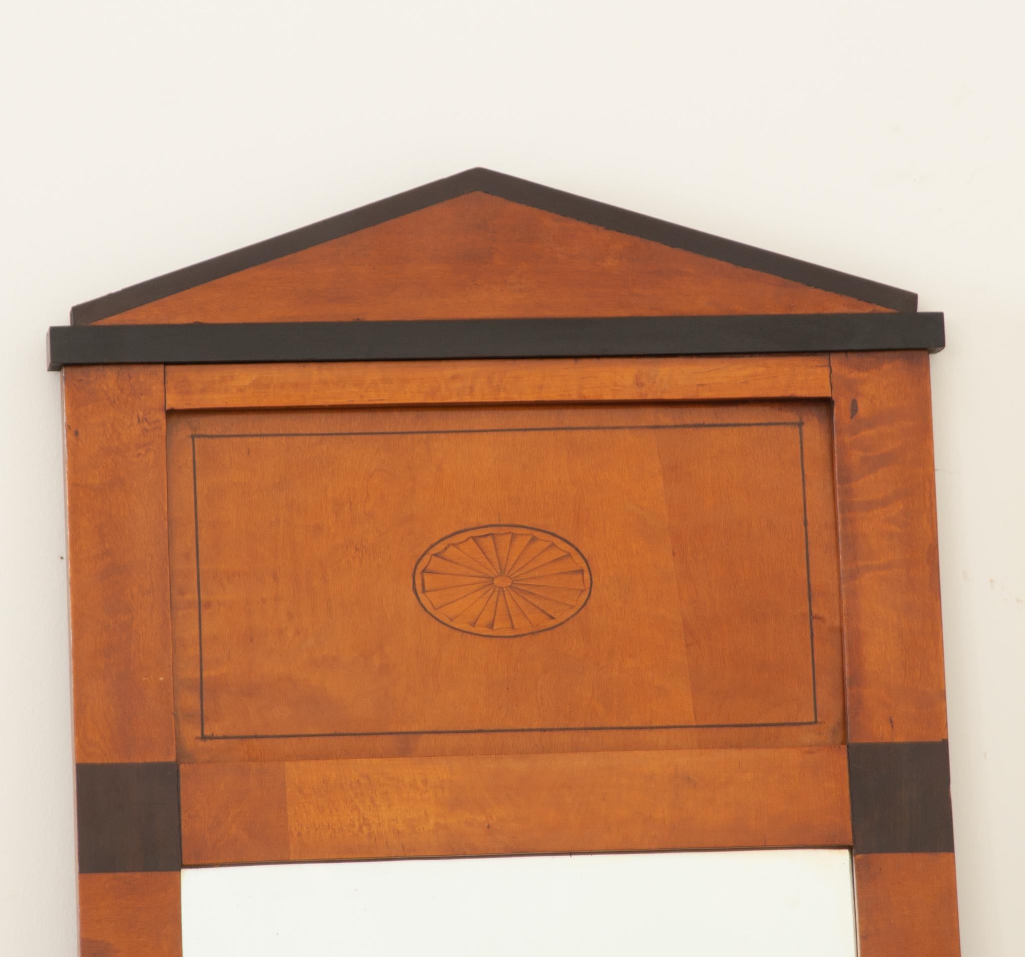 Ebonized Dutch 19th Century Biedermeier Trumeau
