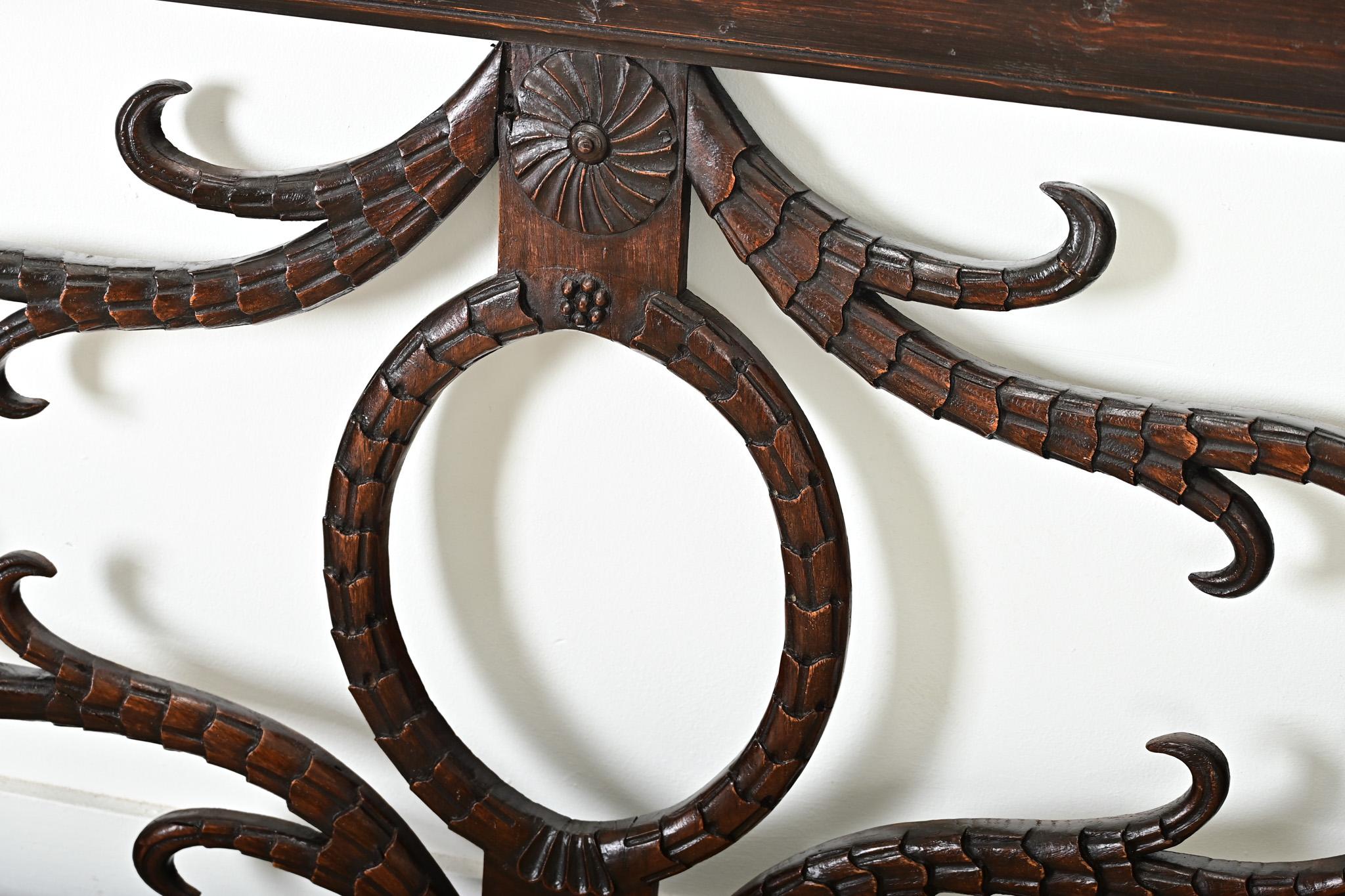 Dutch 19th Century Carved Mahogany Transom In Good Condition For Sale In Baton Rouge, LA