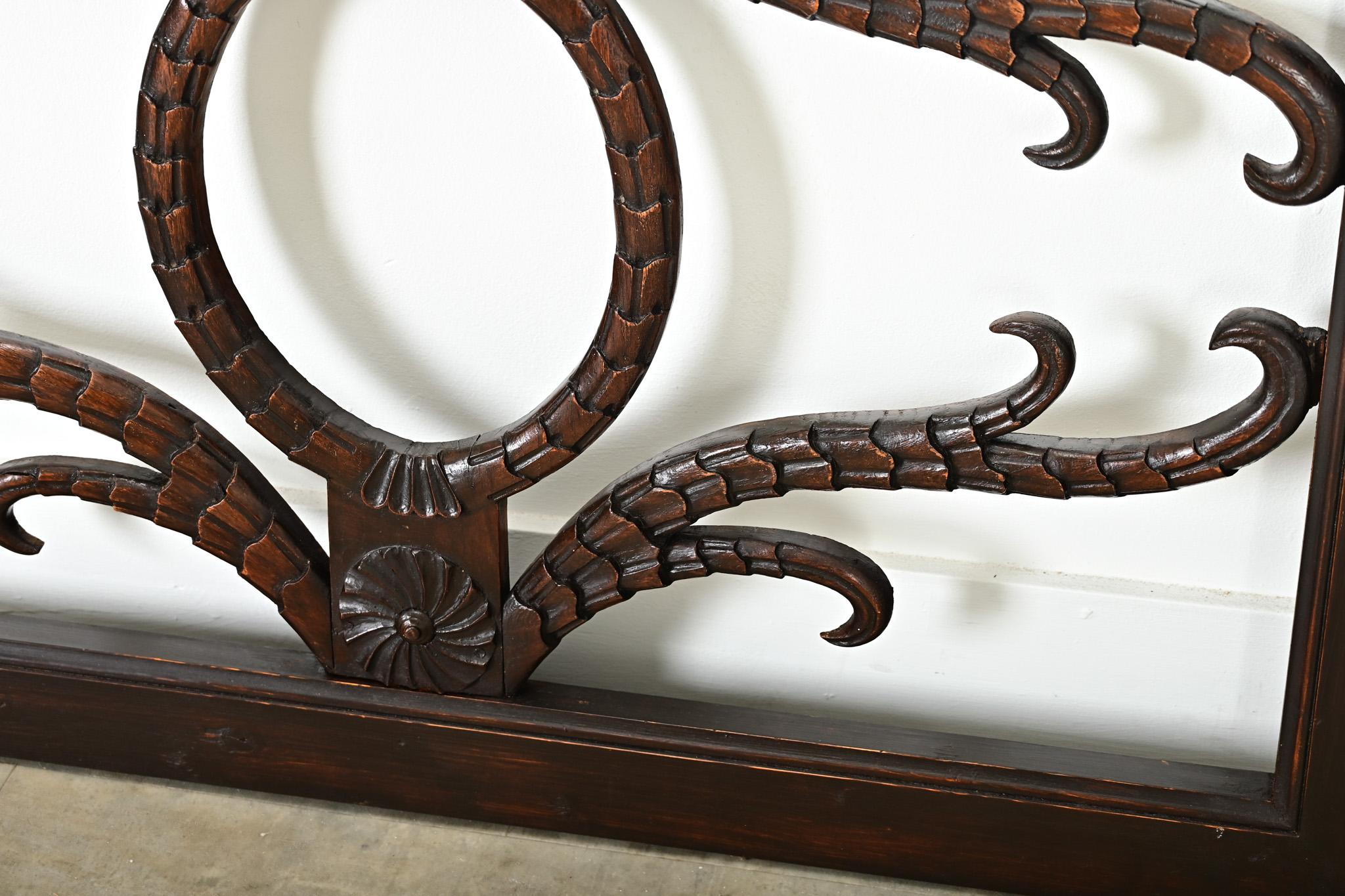 Dutch 19th Century Carved Mahogany Transom For Sale 1