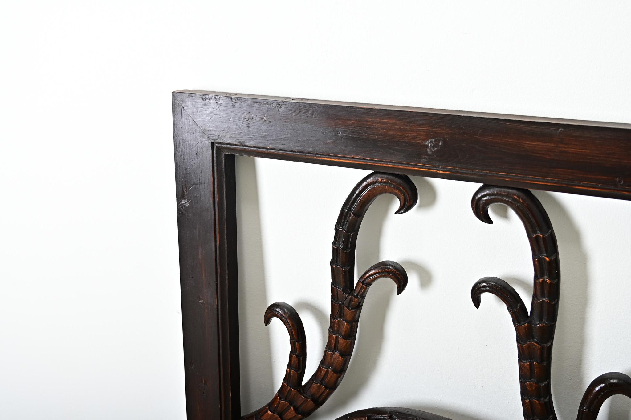 Dutch 19th Century Carved Mahogany Transom For Sale 3