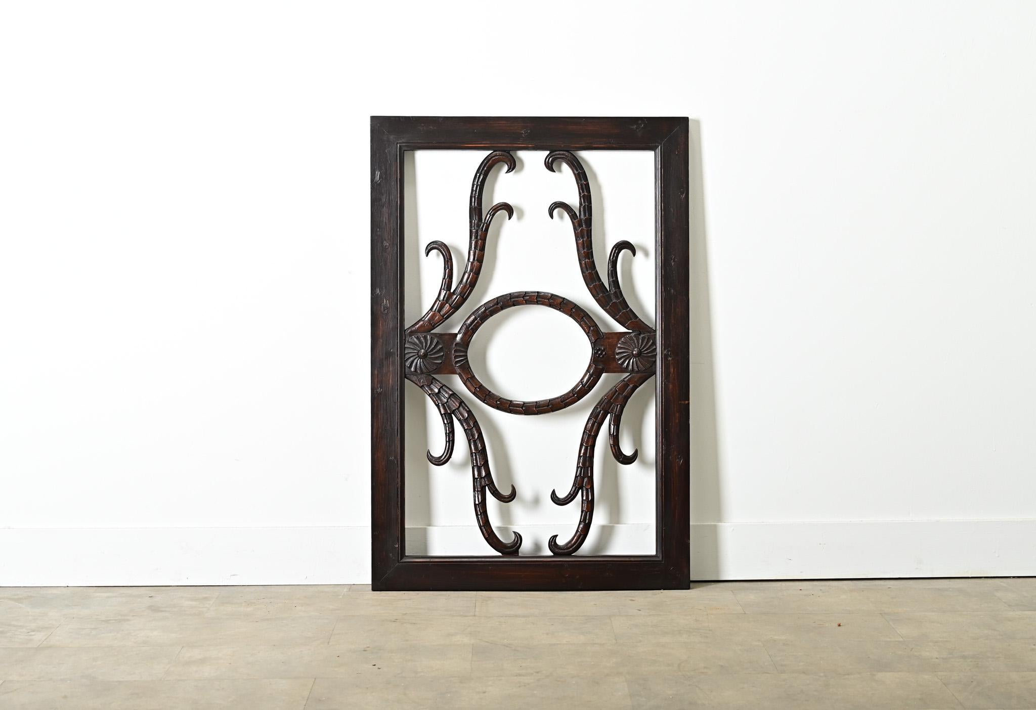 Dutch 19th Century Carved Mahogany Transom For Sale 5