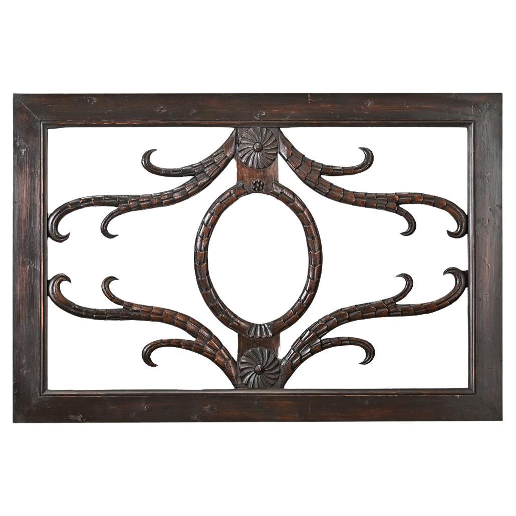 Dutch 19th Century Carved Mahogany Transom For Sale