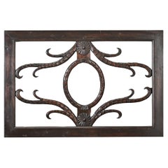 Antique Dutch 19th Century Carved Mahogany Transom