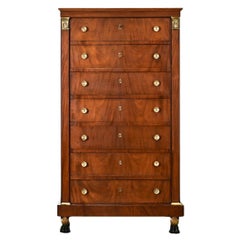 Dutch 19th Century Empire Mahogany Semainier