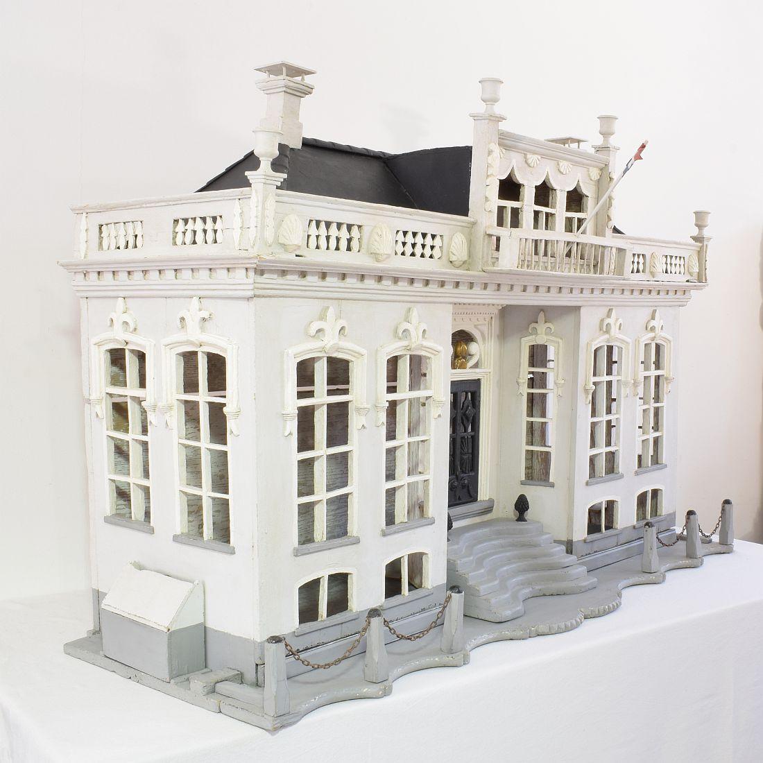 Artisanat Art populaire hollandais du 19ème siècle Miniature architecturale manoir Pigeon / cage à oiseaux en vente