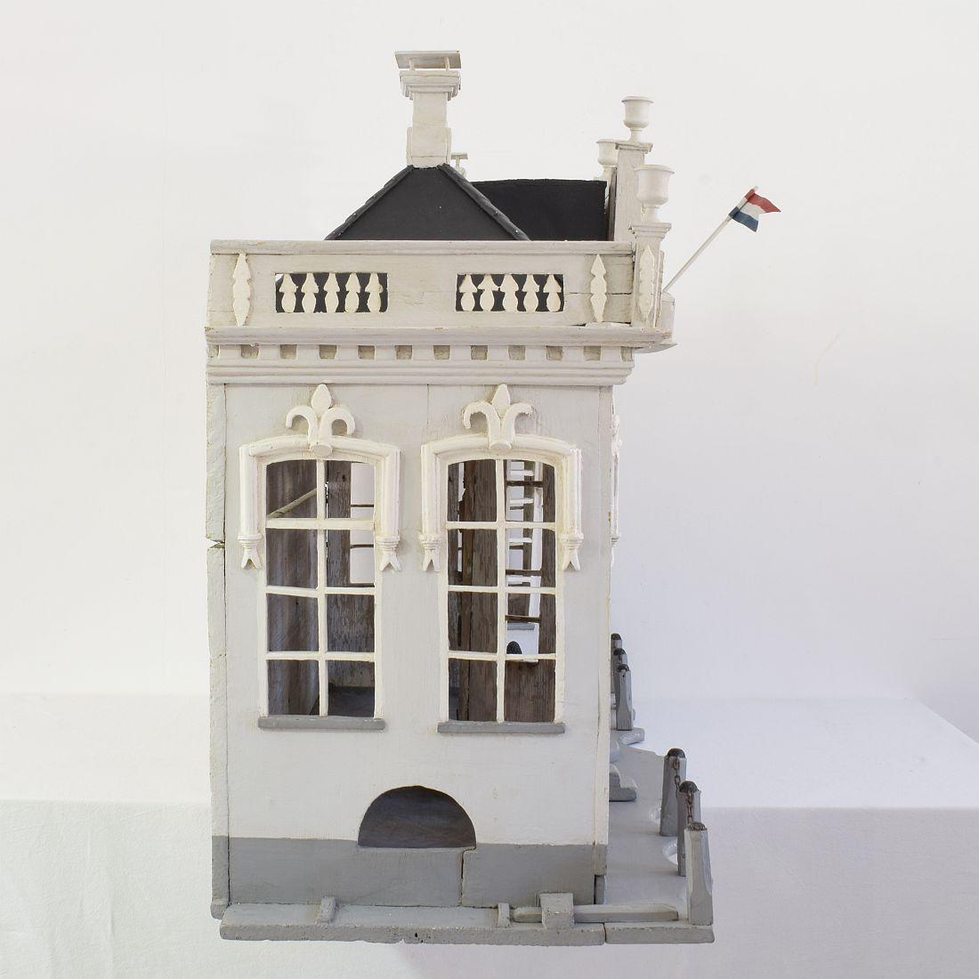 Wood Dutch 19th Century Folk Art Architectural Miniature Mansion Pigeon / Birdcage For Sale