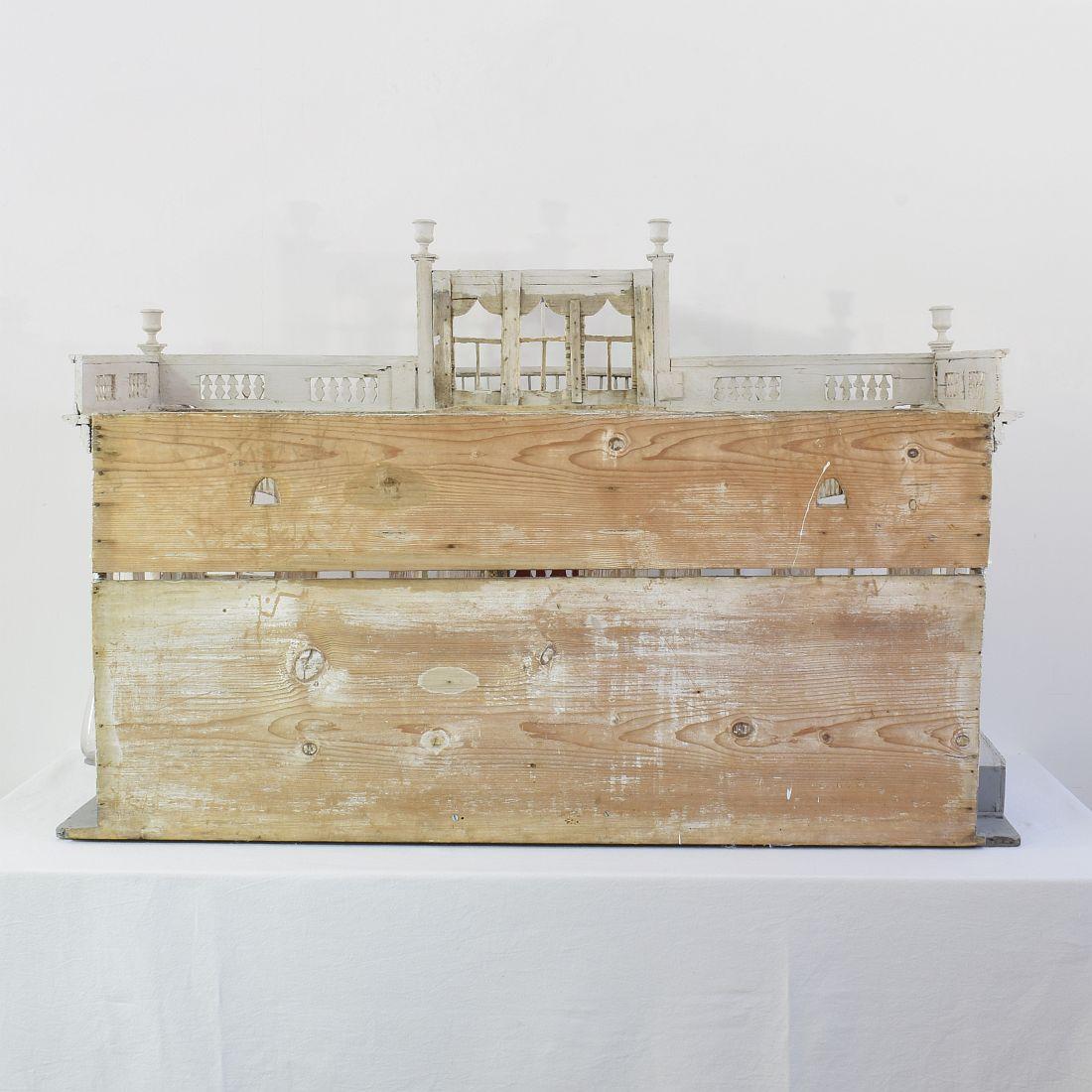 XIXe siècle Art populaire hollandais du 19ème siècle Miniature architecturale manoir Pigeon / cage à oiseaux en vente