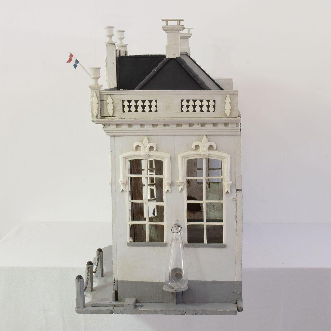 Dutch 19th Century Folk Art Architectural Miniature Mansion Pigeon / Birdcage For Sale 3