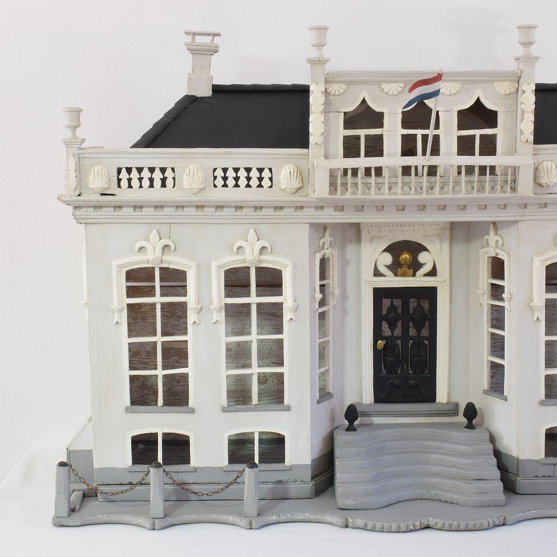 Dutch 19th Century Folk Art Architectural Miniature Mansion Pigeon / Birdcage For Sale 4