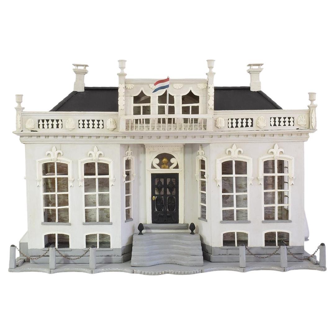 Art populaire hollandais du 19ème siècle Miniature architecturale manoir Pigeon / cage à oiseaux en vente
