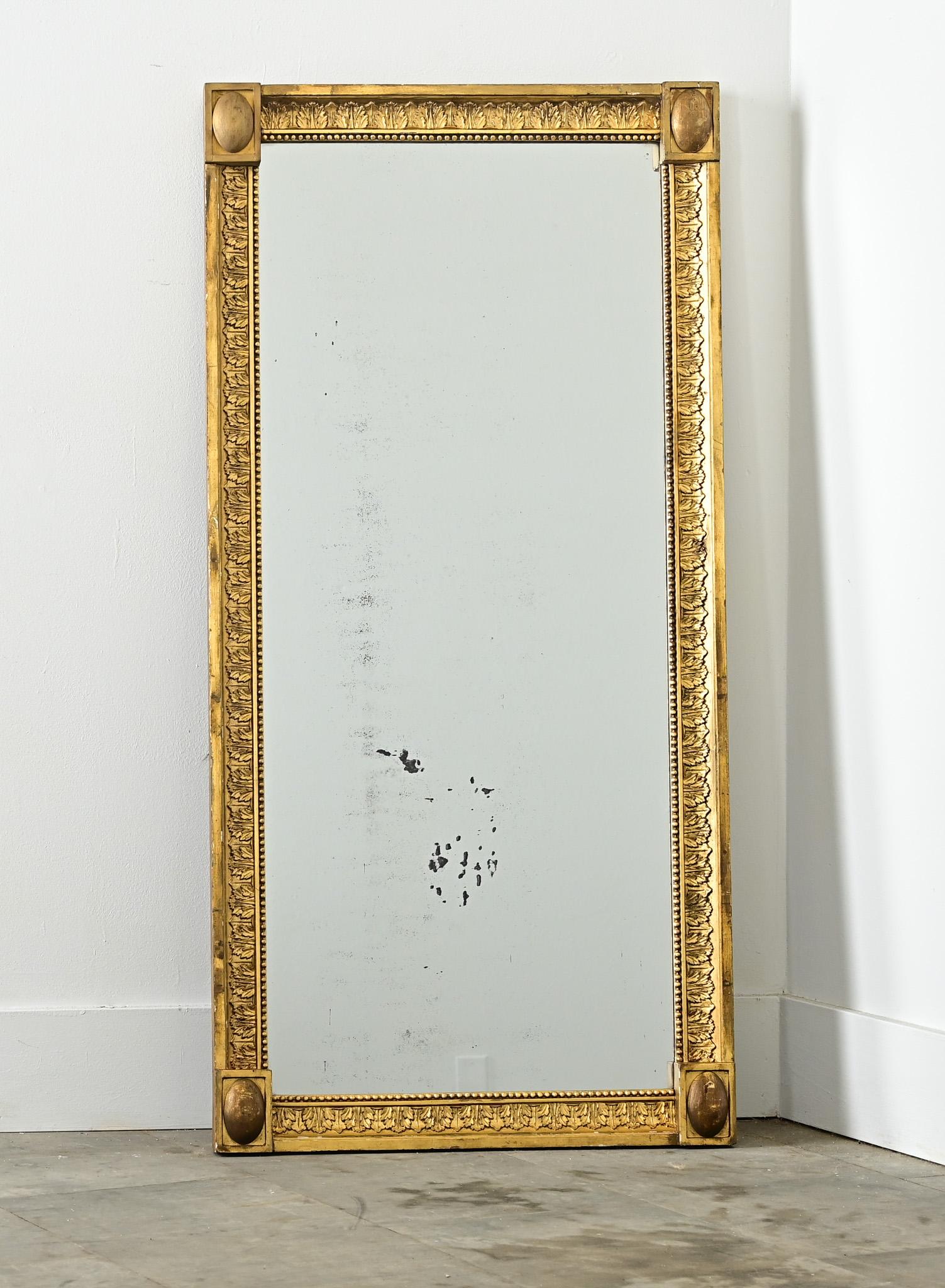 Empire Dutch 19th Century Gilt Symmetrical Mirror For Sale