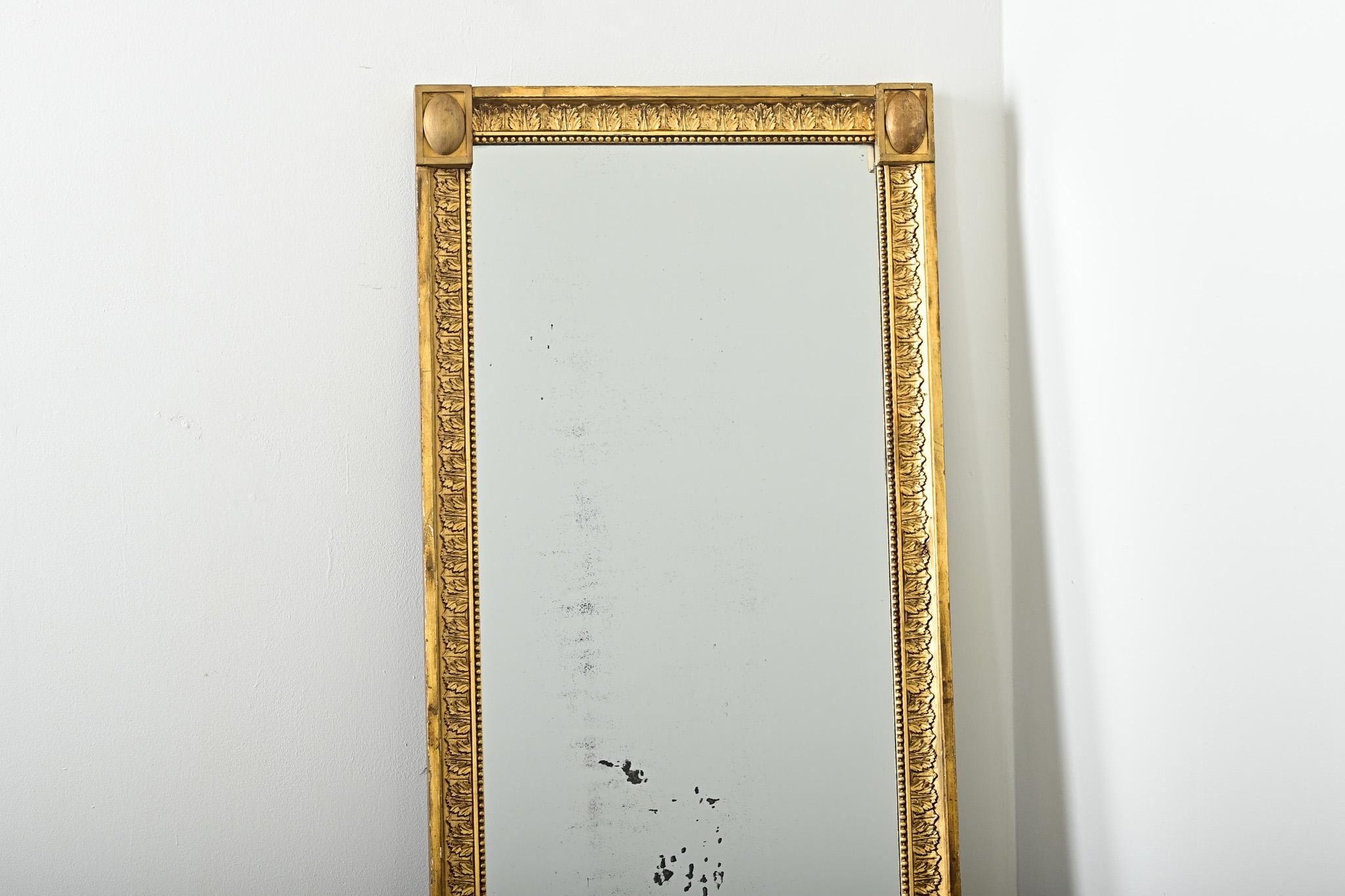 Dutch 19th Century Gilt Symmetrical Mirror In Good Condition For Sale In Baton Rouge, LA