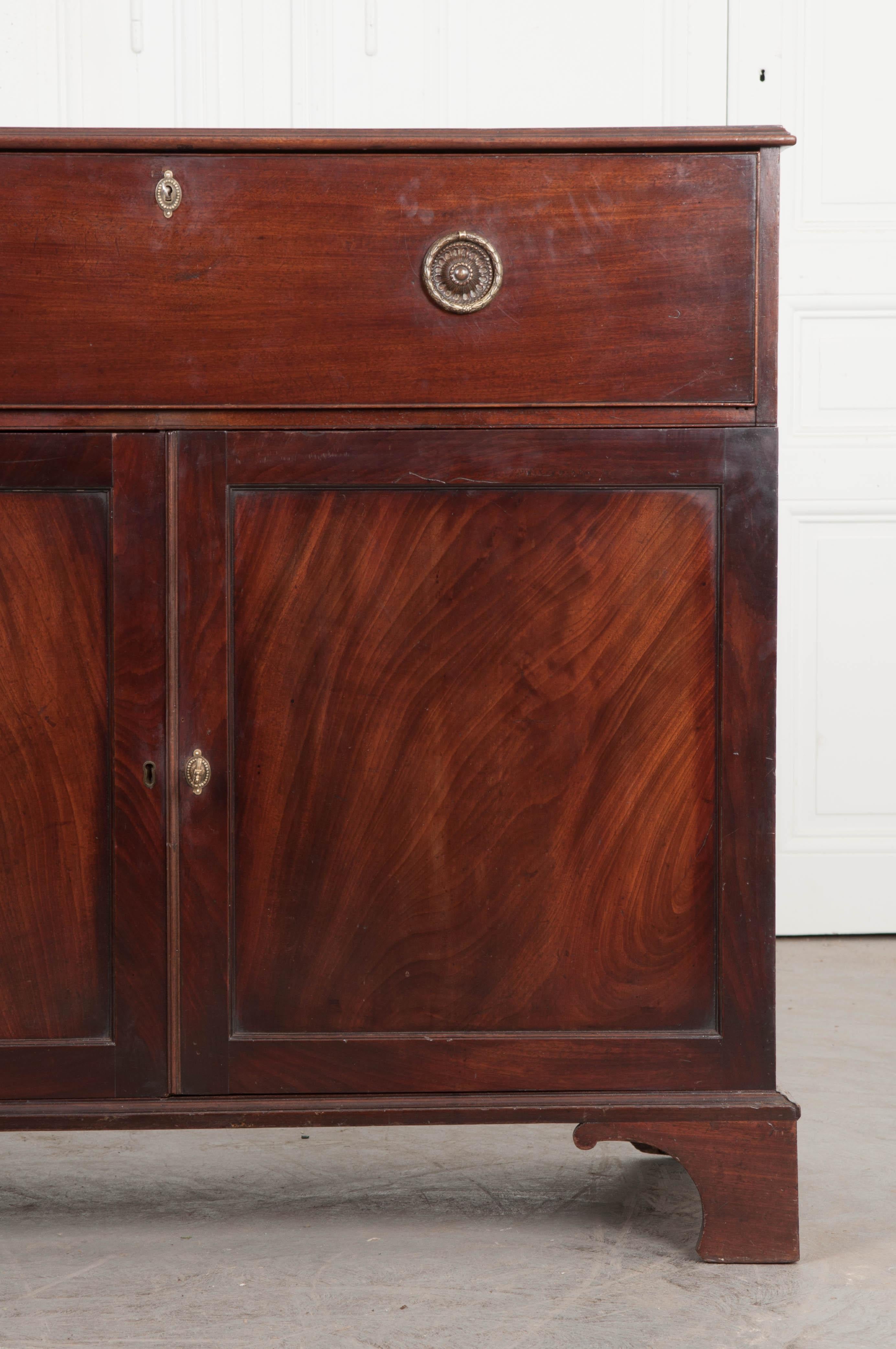 Dutch 19th Century Mahogany Drop-Front Desk/Linen Press 4