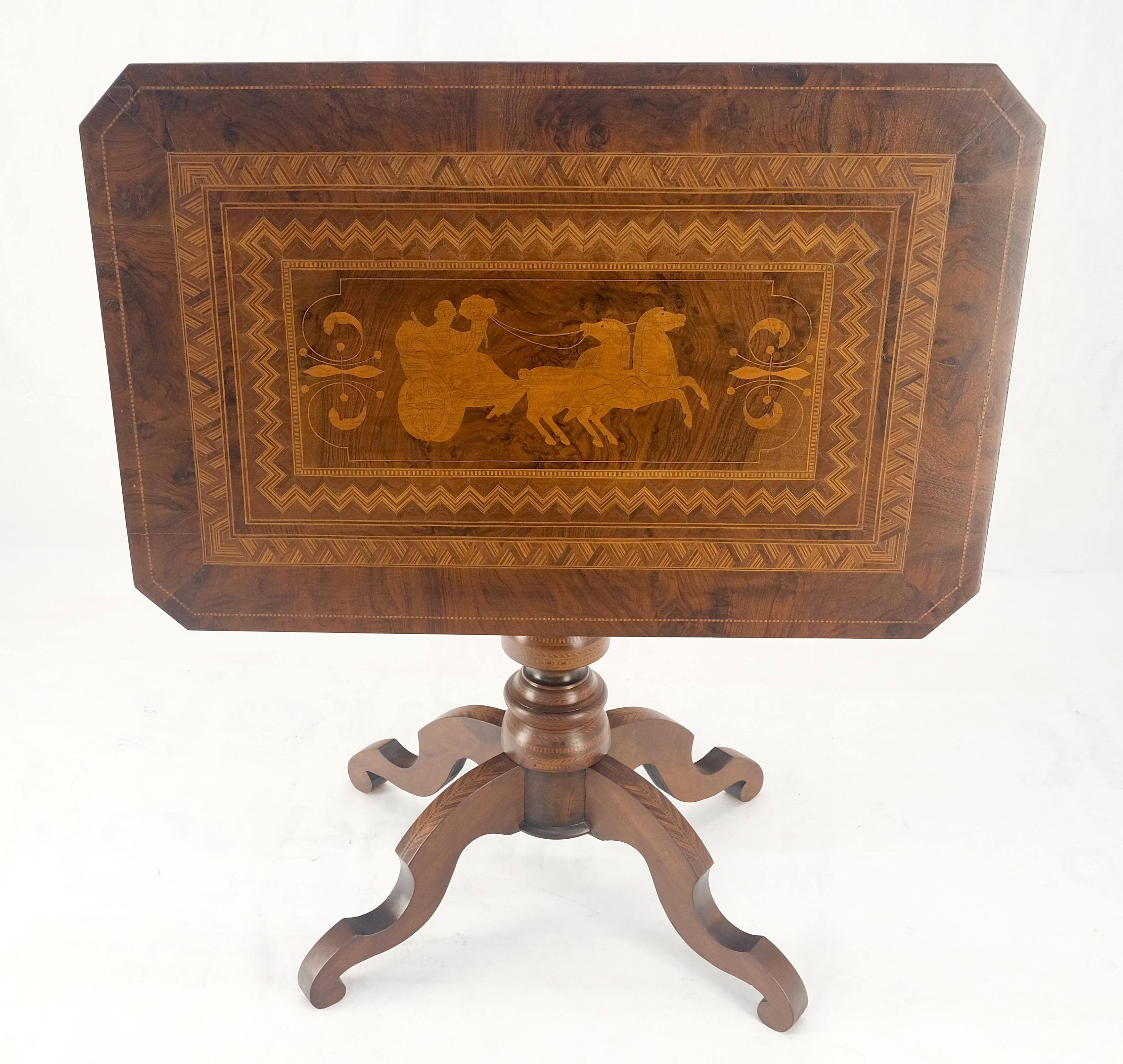Table d'appoint hollandaise du 19ème siècle avec marqueterie sur le dessus, pour petit déjeuner 