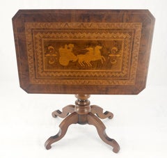 Dutch 19th Century Marquetry Inlay Top Breakfast Center Occasional Lamp Table