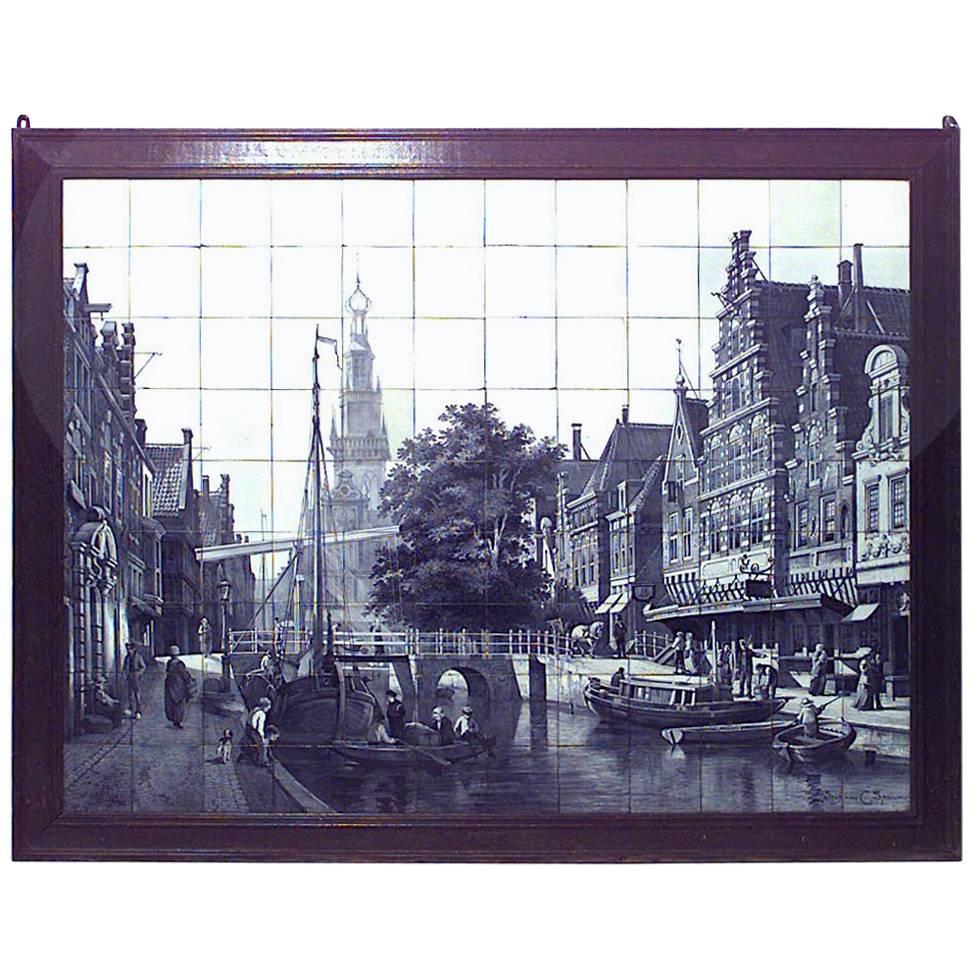 Dutch ‘19th Century’ Monumental Size Wood Framed Wall Plaque