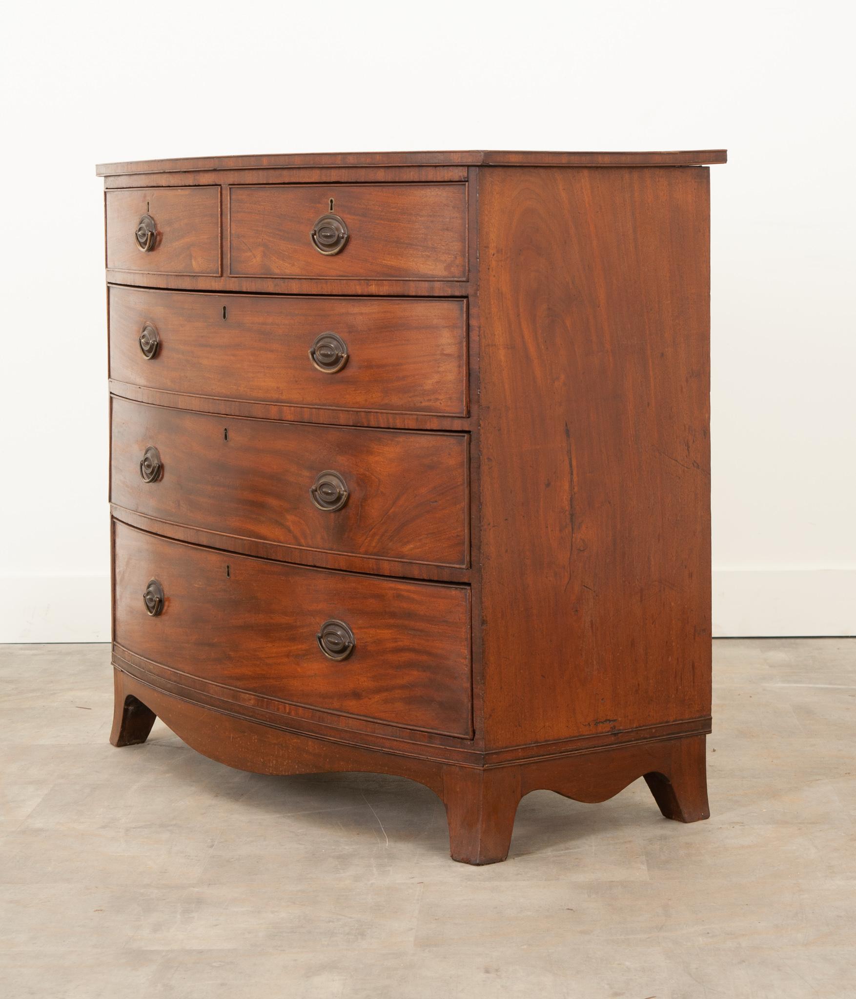 Metal Dutch 19th Century Oak Chest of Drawers