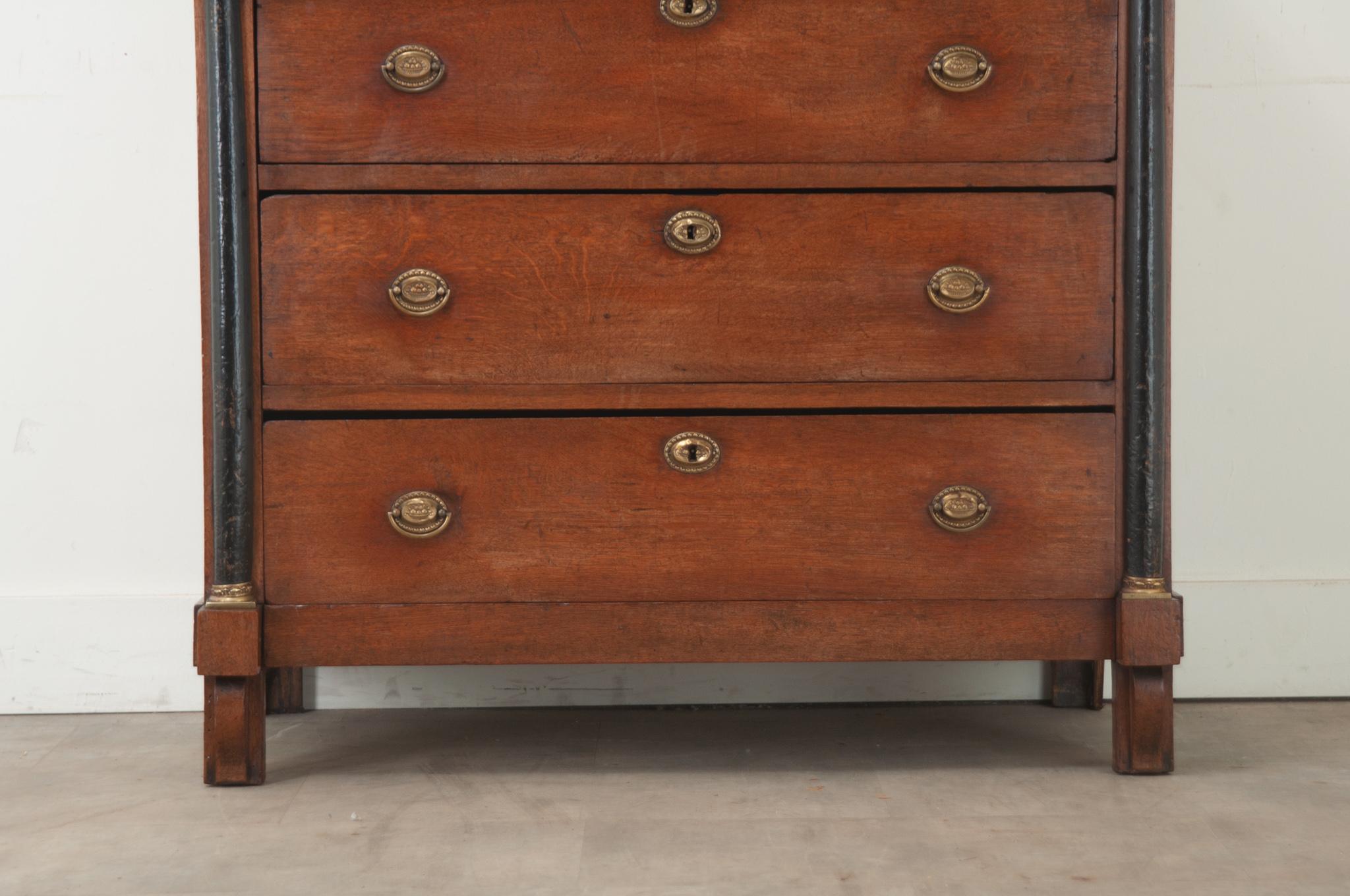 Hand-Carved Dutch 19th Century Oak Empire Chest For Sale