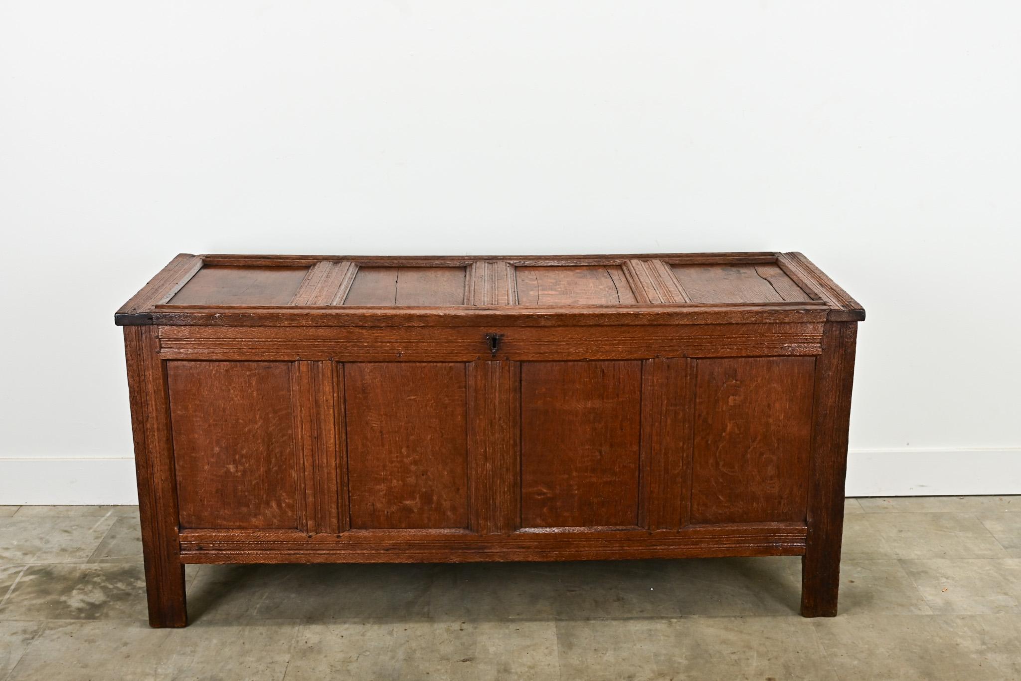 Other Dutch 19th Century Oak Paneled Coffer For Sale
