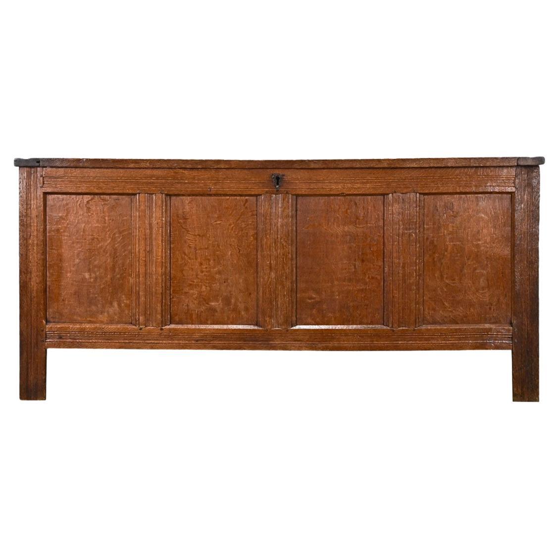 Dutch 19th Century Oak Paneled Coffer