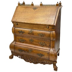 Dutch 19th Century Oak Secretaire