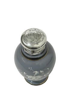 Dutch 19th Century Opaline Glass Tea Caddy with Silver CAP, circa 1870
