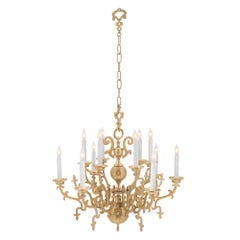 Dutch 19th Century Ormolu Twelve Arm Chandelier