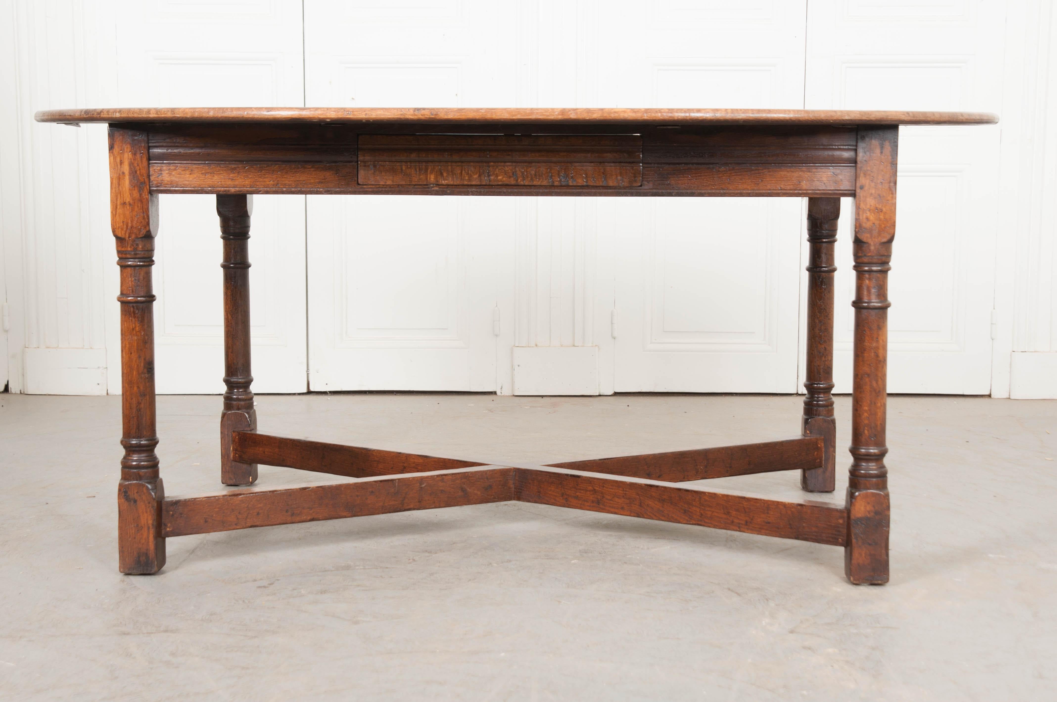 Dutch 19th Century Oval Oak Dining Table 1
