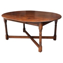 Antique Dutch 19th Century Oval Oak Dining Table