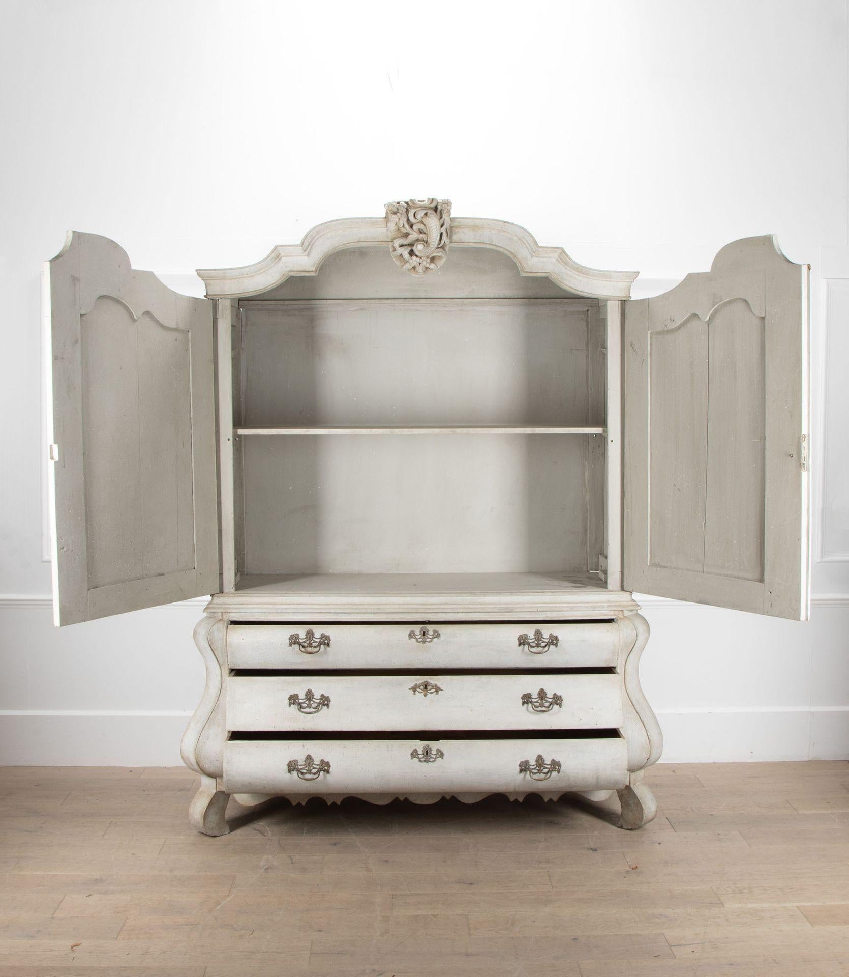 Dutch 19th Century Painted Linen Press 6