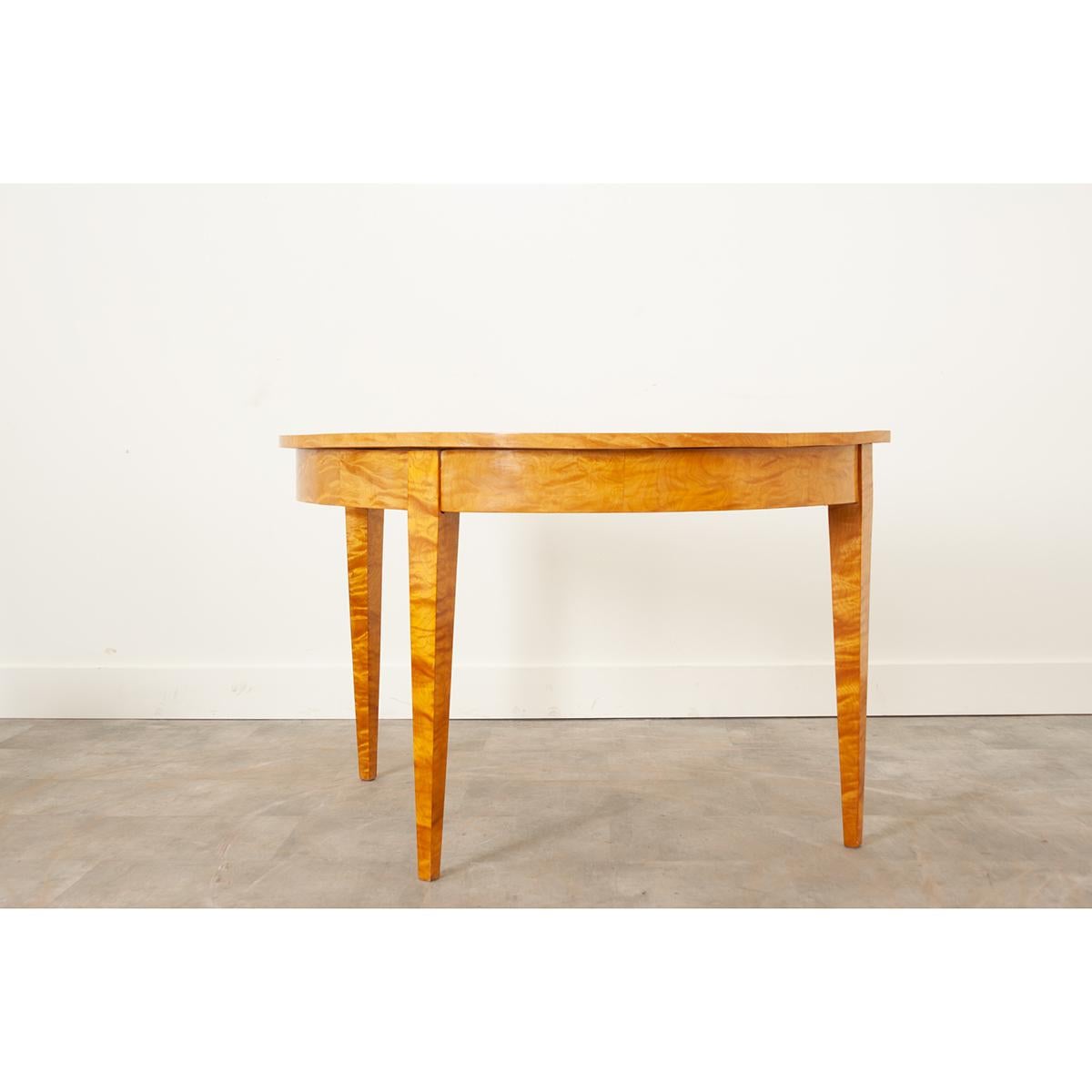 Console Demilune olandese del XIX secolo in legno satinato in vendita 1