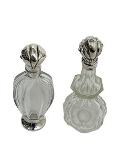 Dutch 19th Century Silver and Crystal Scent or Perfume Bottles
