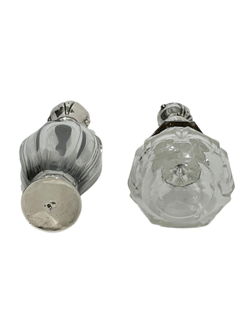 Bottiglie di profumo in argento e cristallo olandesi del XIX secolo In condizioni buone in vendita a Delft, NL