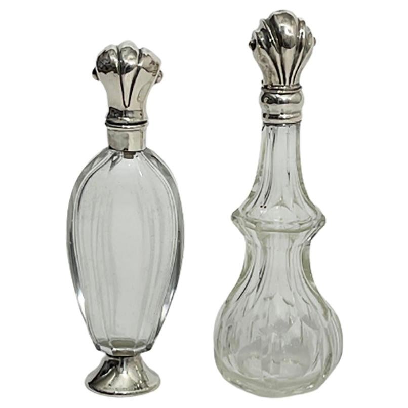 Dutch 19th Century Silver and Crystal Scent or Perfume Bottles