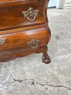 Dutch 19th Century Small Bombe Walnut Commode / Chest of Drawers