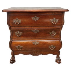 Dutch 19th Century Small Bombe Walnut Commode / Chest of Drawers