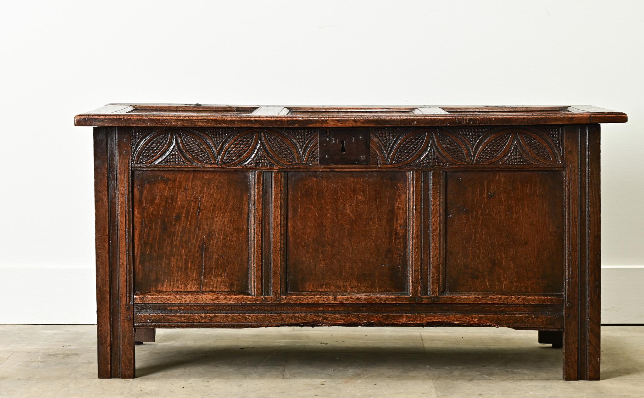 Other Dutch 19th Century Solid Carved Oak Coffer For Sale