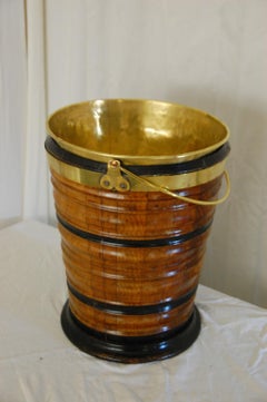 Dutch 19th Century Turned Stick Built Walnut Kettle Warmer or Peat Bucket