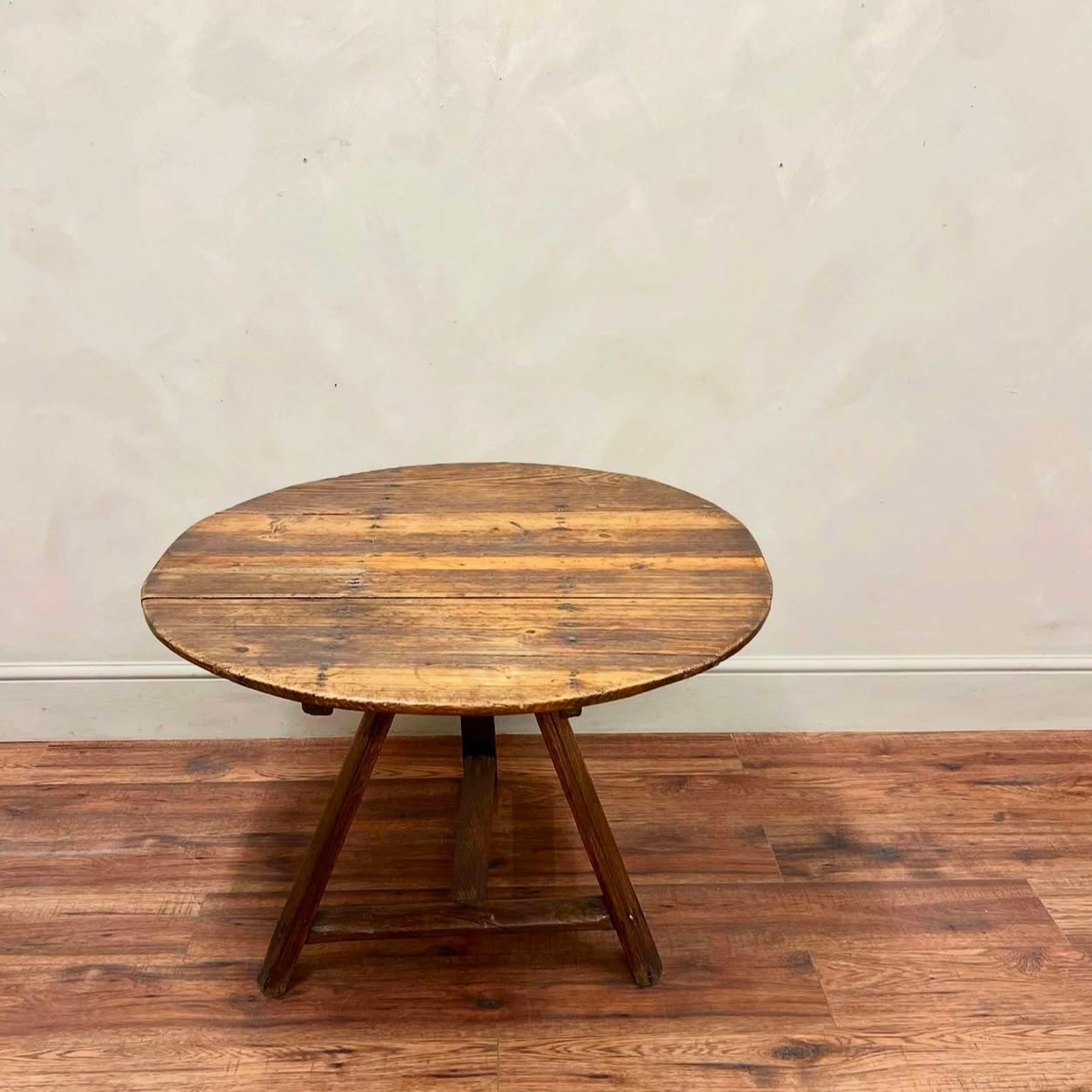 19th Century, Dutch Tilt Top Wine Table with pegged detail to the pine base.

Holland, circa 1880.

Top Diameter: 88cm
Top Thickness: 1.5cm
Height: 62.5cm

Please do message if any further info or photos are required 

We are happy to work with you