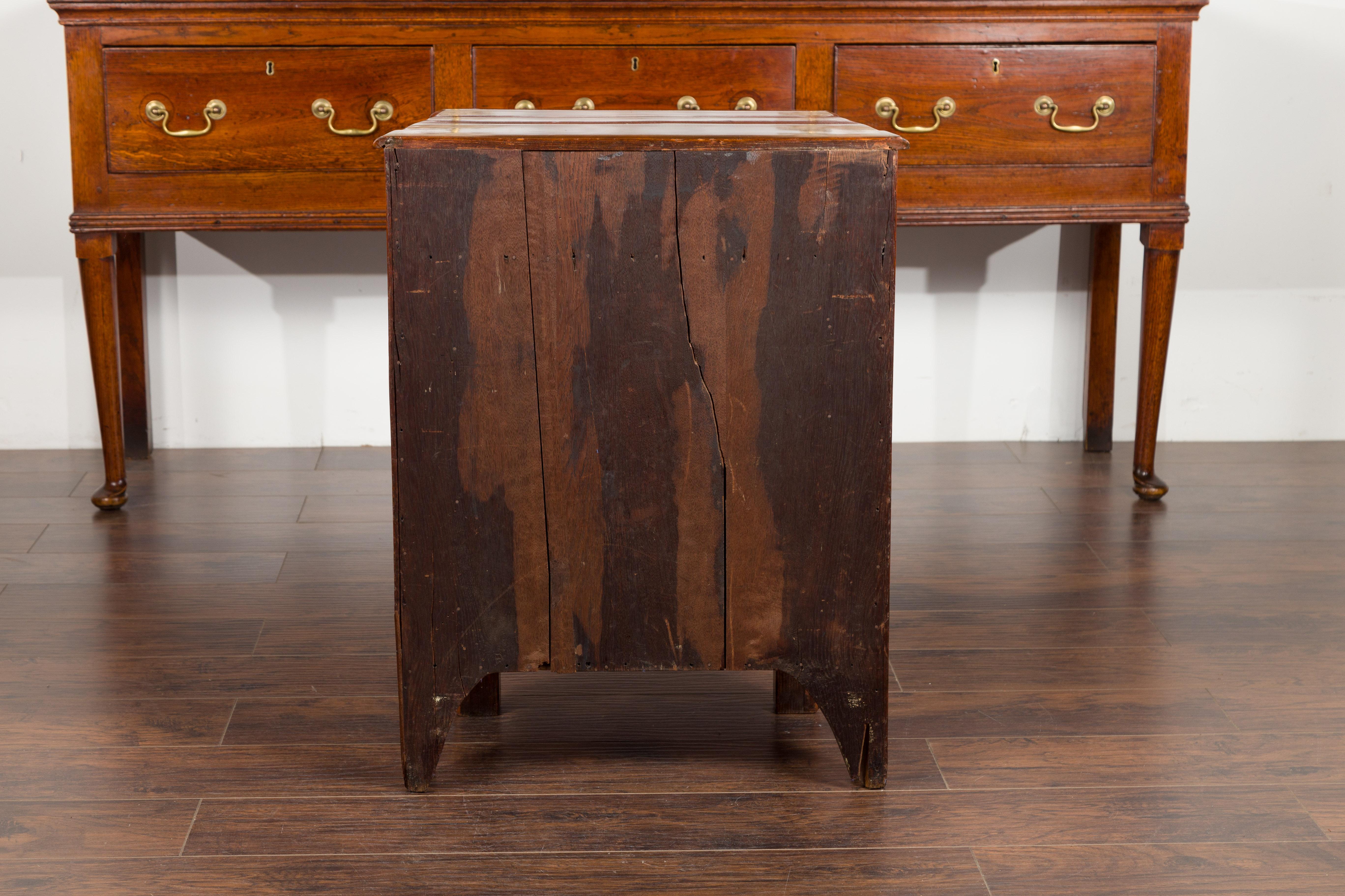 Dutch 19th Century Walnut Bedside Cabinet with Drawer, Door and Bronze Mounts For Sale 12
