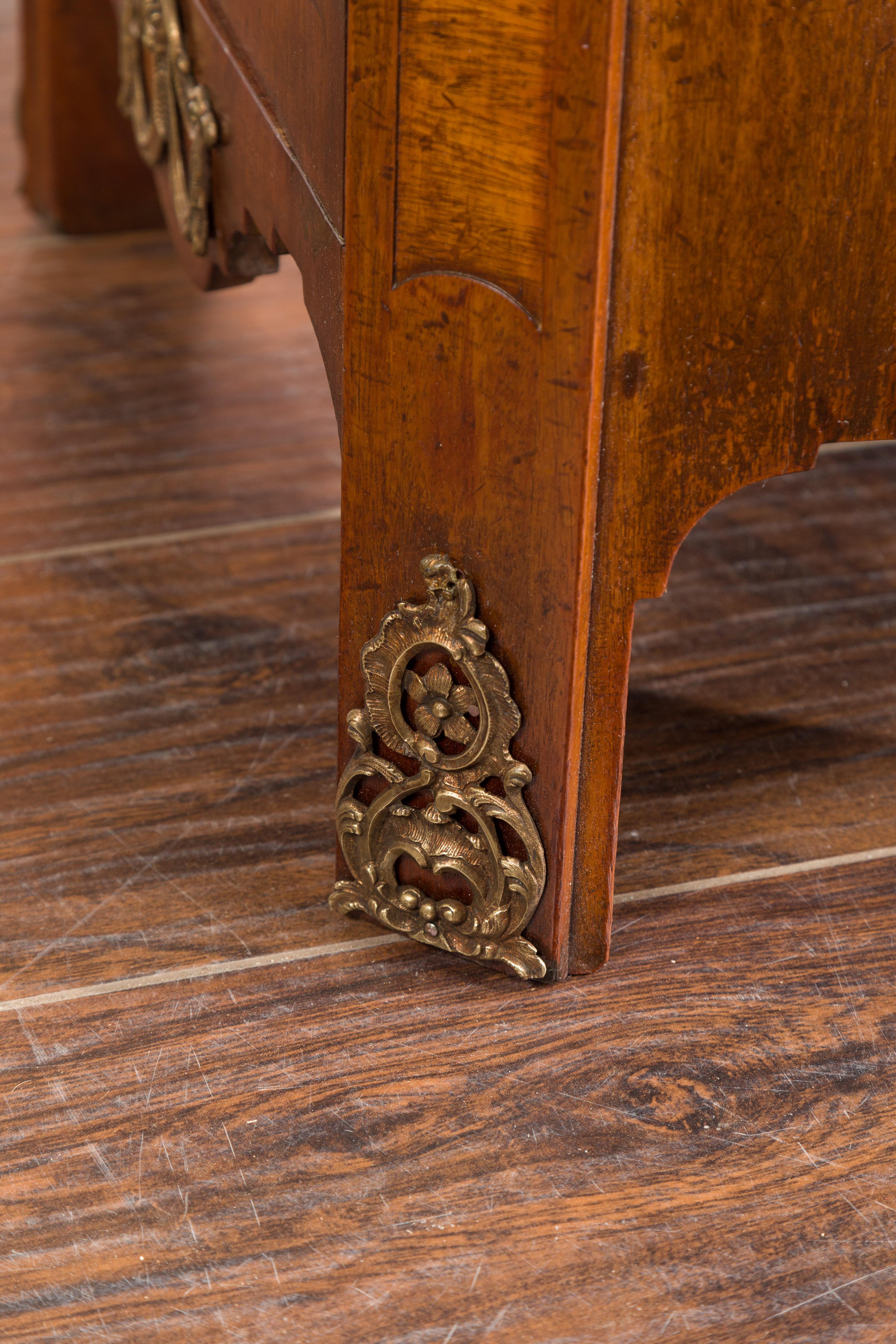 Dutch 19th Century Walnut Bedside Cabinet with Drawer, Door and Bronze Mounts For Sale 16