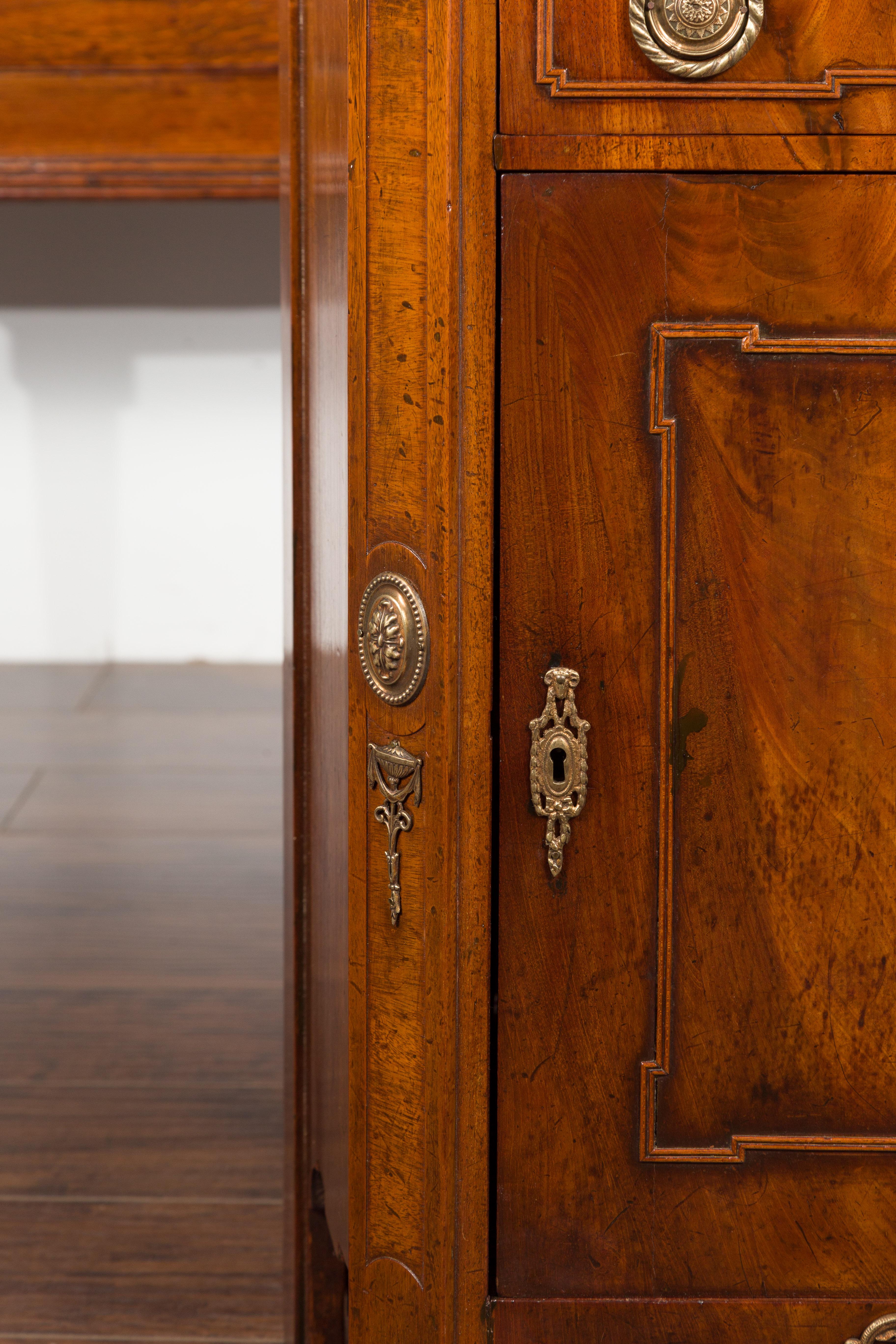 Dutch 19th Century Walnut Bedside Cabinet with Drawer, Door and Bronze Mounts For Sale 2