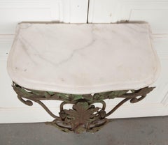 Dutch 20th Century Iron and Marble-Top Console