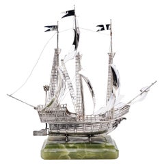 Dutch 835, Silver Large Model of a Sailing Ship