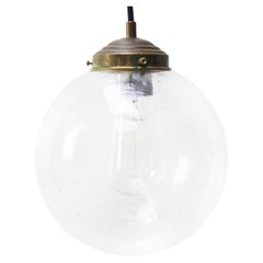 Dutch Air Bubble Glass Globe Brass Top Pendant Lights